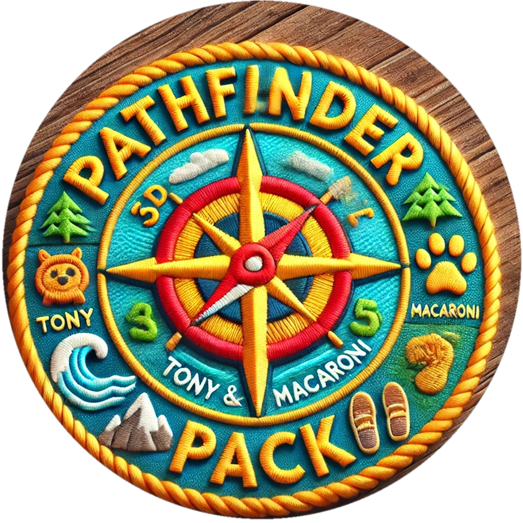 Colorful embroidered Pathfinder Pack compass patch